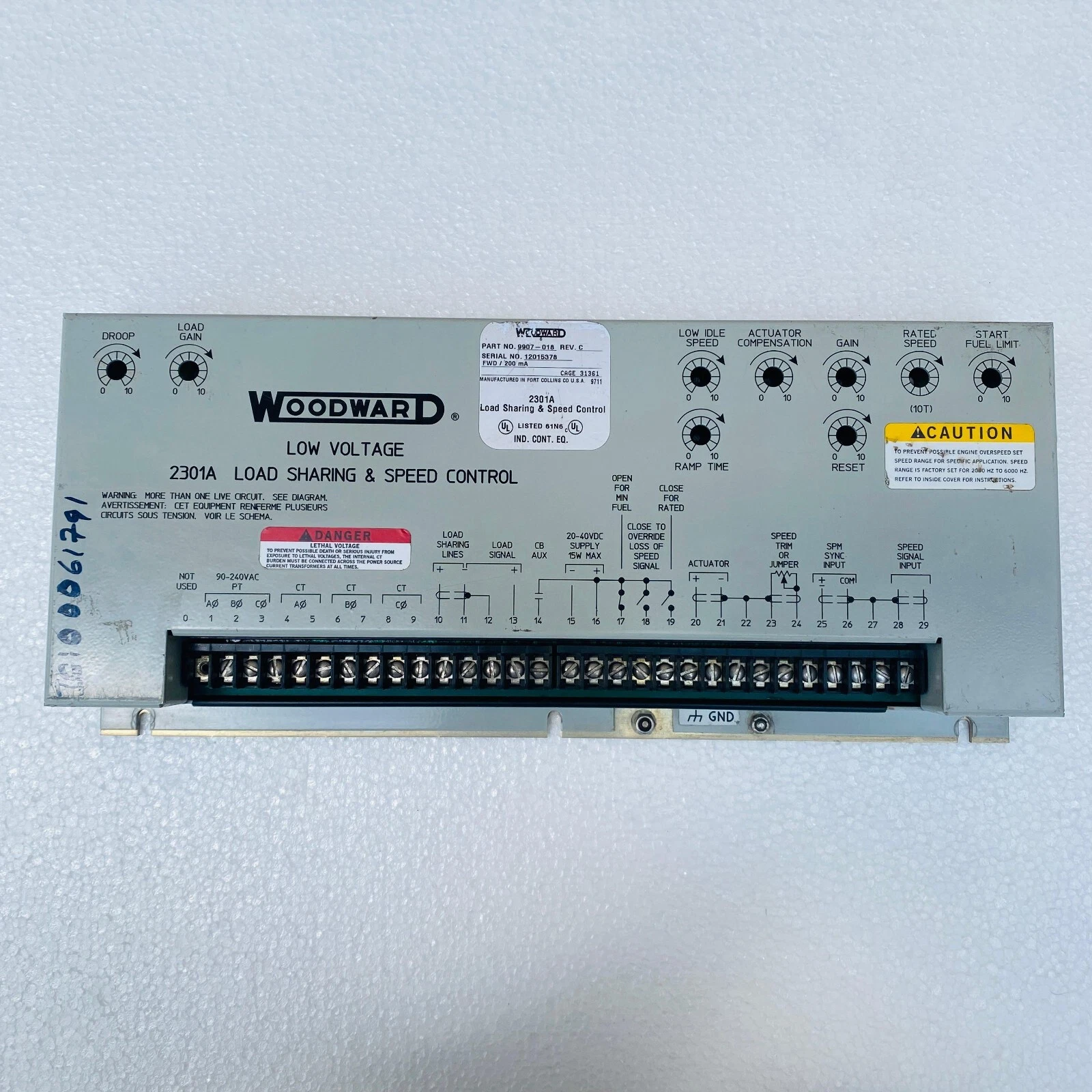 woodward 2301a load sharing & speed control unit woodward 2301a load sharing & speed control unit