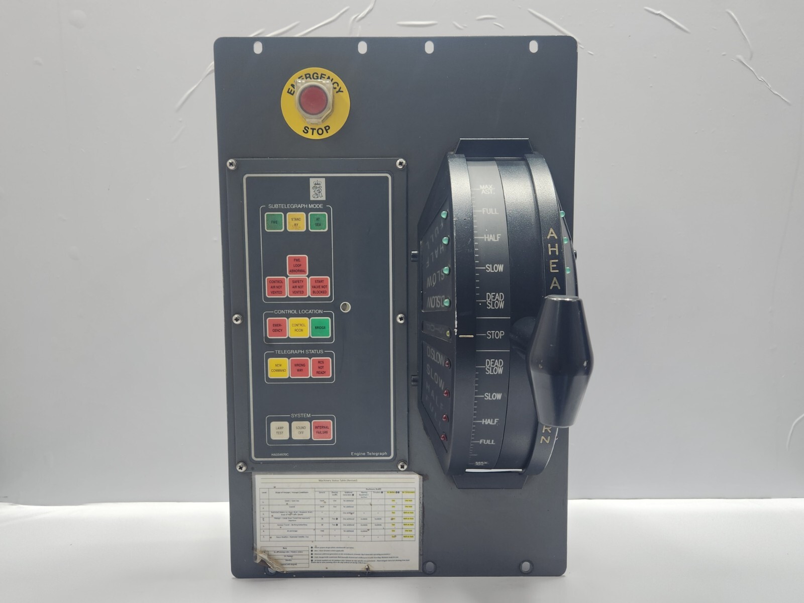 kongsberg nor control etu 004 (engine telegraph unit) kongsberg nor control etu 004 (engine telegraph unit)