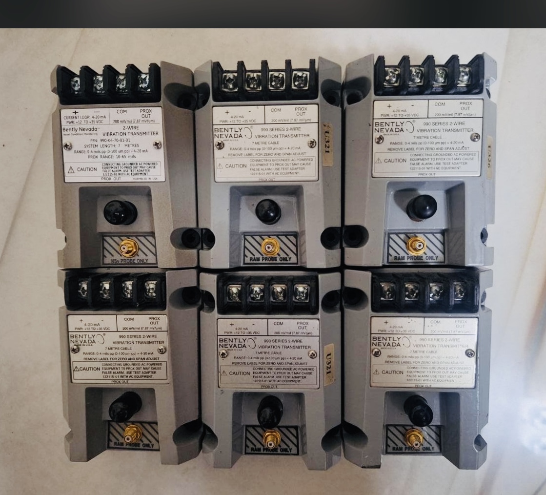 Bently Nevada vibration transmitters 990 and 200 series.