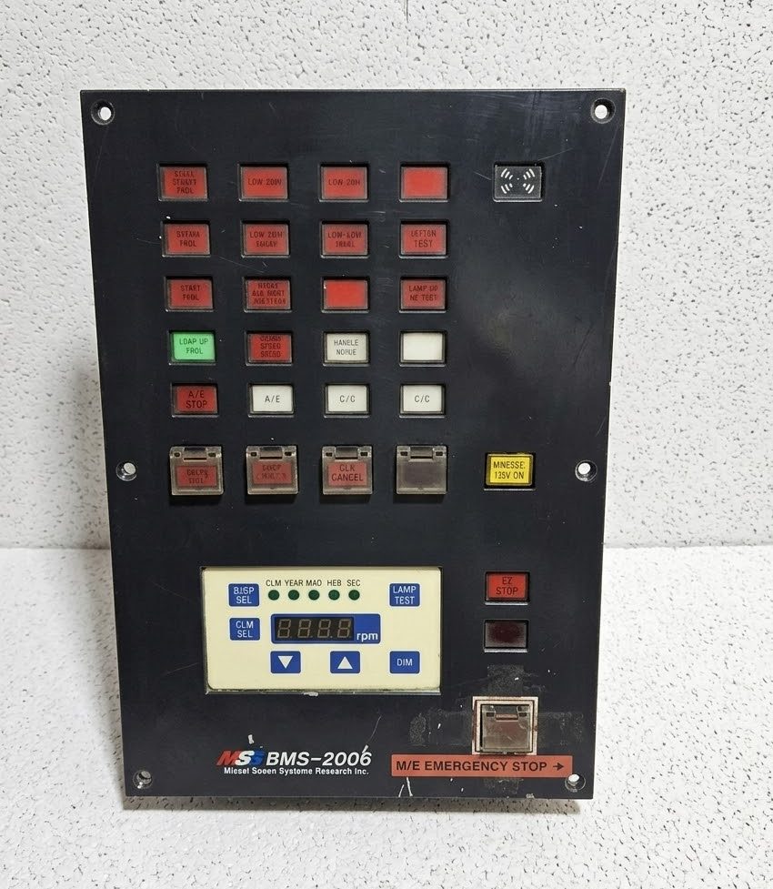 mitsui zosen systems research (msr) bms 2000 marine engine control and alarm panel mitsui zosen systems research (msr) bms 2000 marine engine control and alarm panel