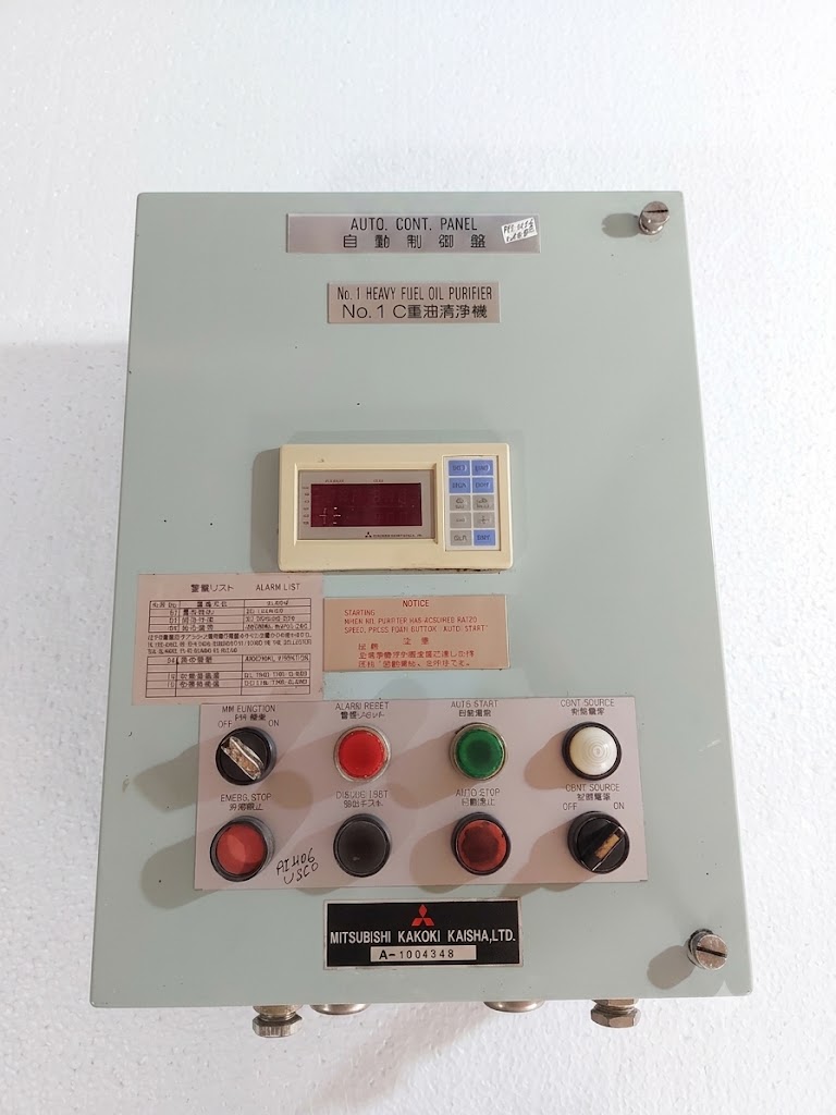 mitsubishi kakoki kaisha a 1004348 heavy fuel oil purifier auto cont panel mitsubishi kakoki kaisha a 1004348 heavy fuel oil purifier auto cont panel